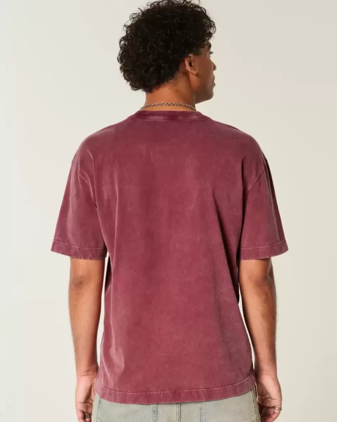 Boxig tungviktstvättad bomull T-shirt Boxig tungviktstvättad bomull T-shirt