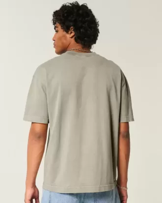 Boxig tungviktstvättad bomull T-shirt