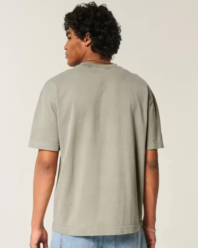 Boxig tungviktstvättad bomull T-shirt Boxig tungviktstvättad bomull T-shirt