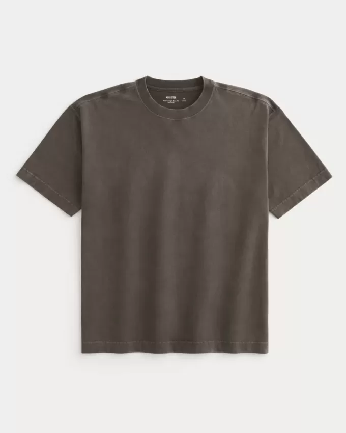 Boxig tungviktstvättad bomull T-shirt Boxig tungviktstvättad bomull T-shirt