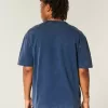 Boxig tungviktstvättad bomull T-shirt