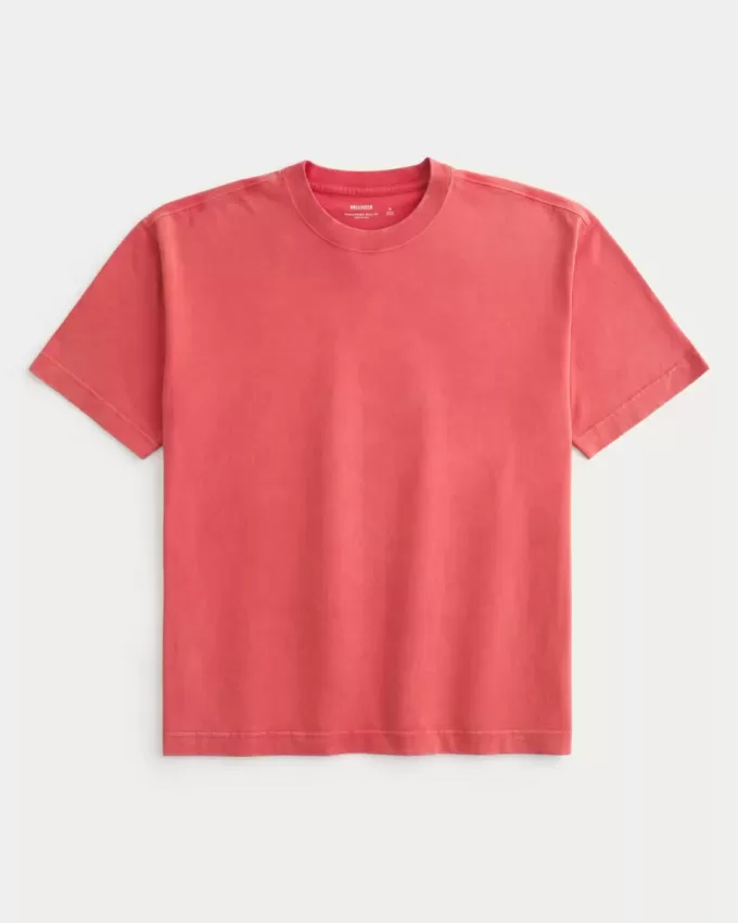 Boxig tungviktstvättad bomull T-shirt Boxig tungviktstvättad bomull T-shirt