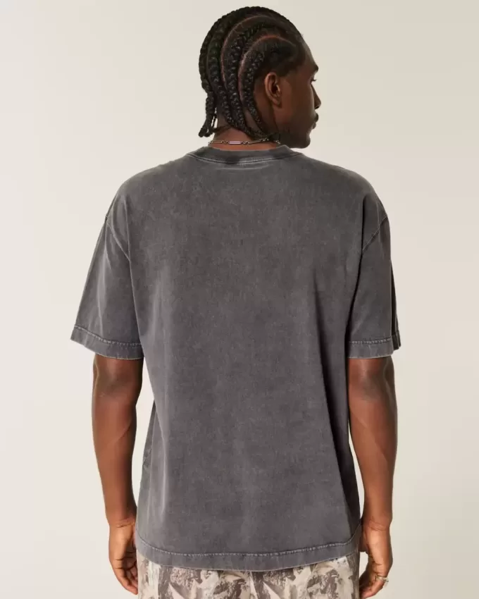 Boxig tungviktstvättad bomull T-shirt Boxig tungviktstvättad bomull T-shirt
