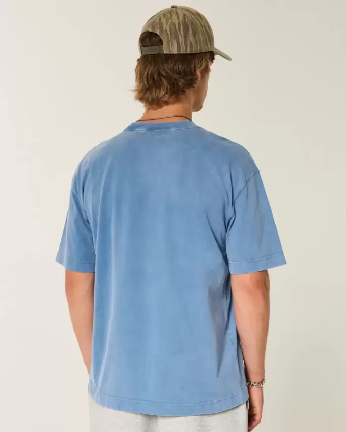 Boxig tungviktstvättad bomull T-shirt Boxig tungviktstvättad bomull T-shirt