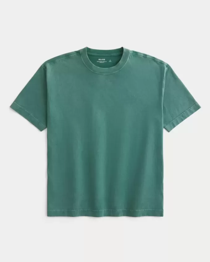 Boxig tungviktstvättad bomull T-shirt Boxig tungviktstvättad bomull T-shirt