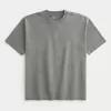 Boxig tungviktstvättad bomull T-shirt Boxig tungviktstvättad bomull T-shirt
