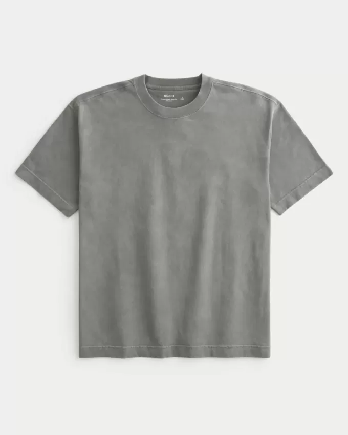Boxig tungviktstvättad bomull T-shirt Boxig tungviktstvättad bomull T-shirt