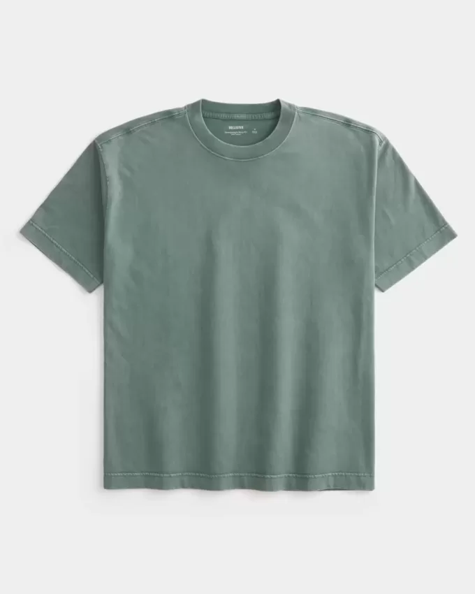 Boxig tungviktstvättad bomull T-shirt Boxig tungviktstvättad bomull T-shirt