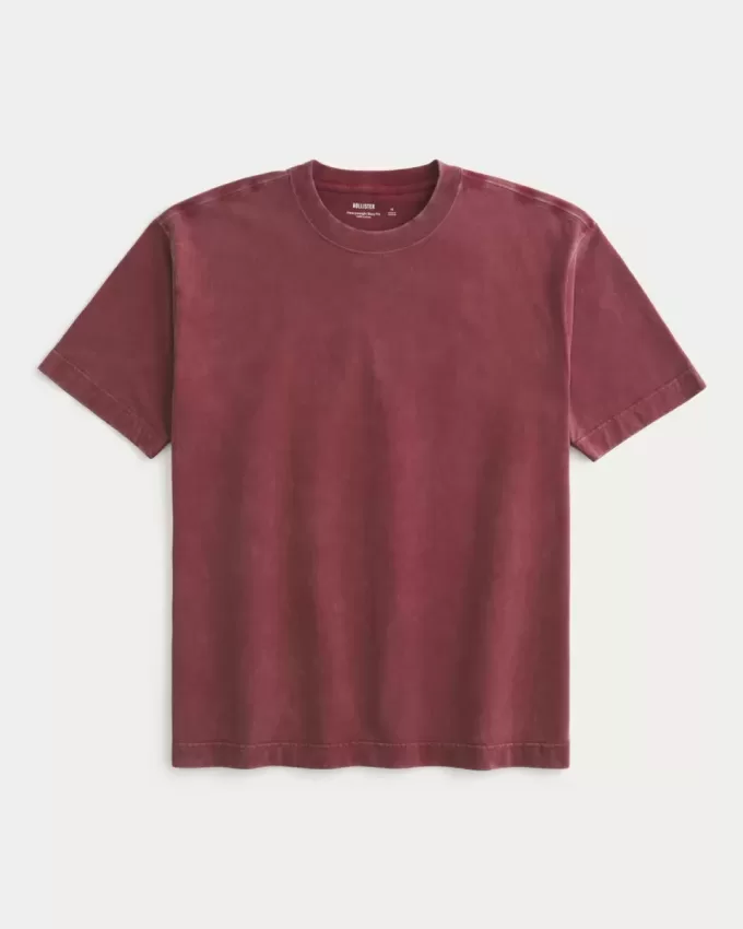 Boxig tungviktstvättad bomull T-shirt Boxig tungviktstvättad bomull T-shirt