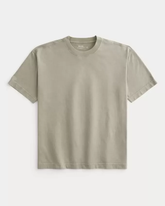 Boxig tungviktstvättad bomull T-shirt Boxig tungviktstvättad bomull T-shirt