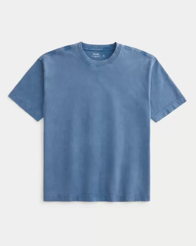 Boxig tungviktstvättad bomull T-shirt Boxig tungviktstvättad bomull T-shirt
