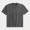 Boxig tungviktstvättad bomull T-shirt Boxig tungviktstvättad bomull T-shirt