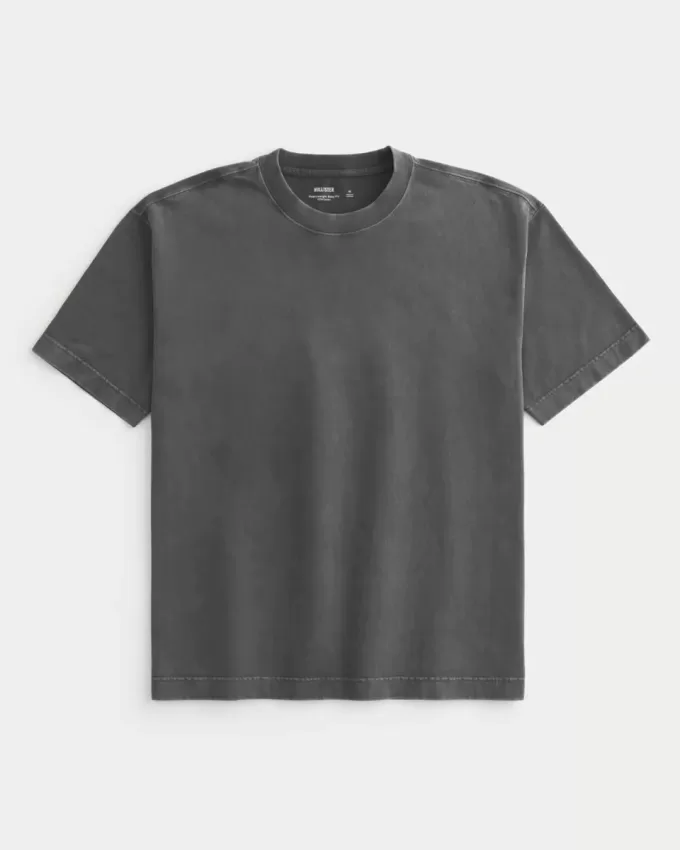 Boxig tungviktstvättad bomull T-shirt Boxig tungviktstvättad bomull T-shirt
