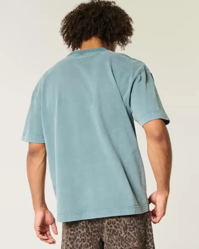 Boxig tungviktstvättad Crew T-shirt