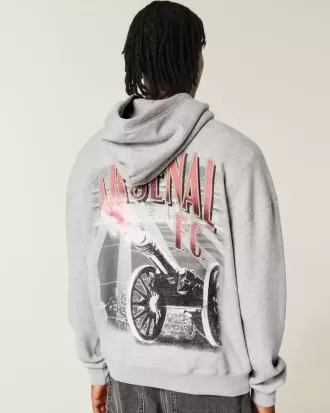 Boxy Arsenal FC Grafisk Hoodie