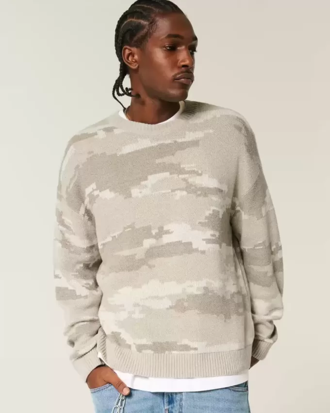 Boxy Camo Crew tröja Boxy Camo Crew tröja