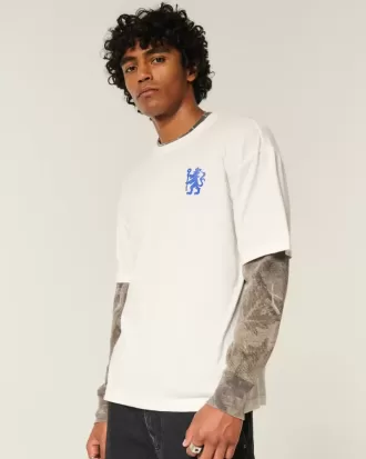 Boxy Chelsea FC Grafisk T-shirt