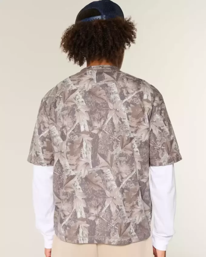 Boxy Crop Heavyweight Camo Crew T-shirt Boxy Crop Heavyweight Camo Crew T-shirt