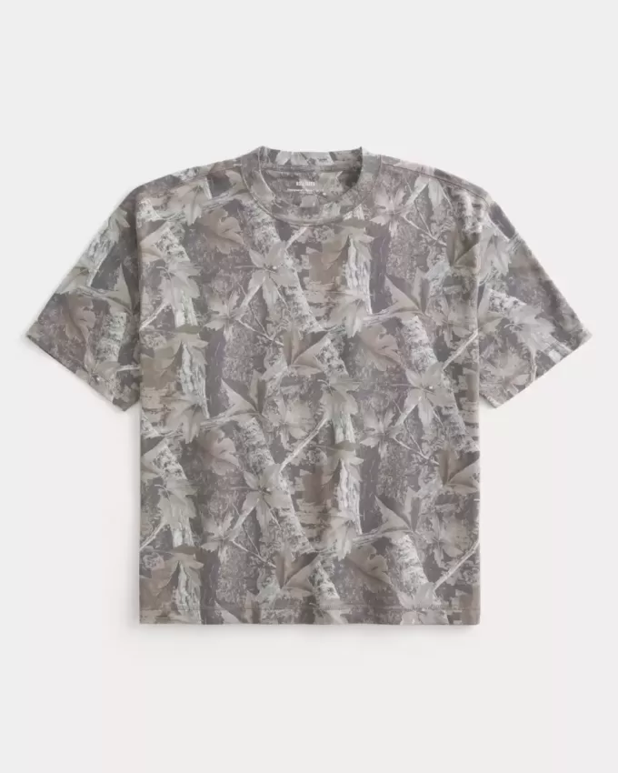 Boxy Crop Heavyweight Camo Crew T-shirt Boxy Crop Heavyweight Camo Crew T-shirt