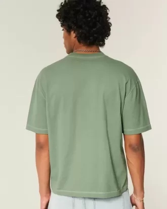 Boxy Crop Heavyweight Washed Crew T-shirt