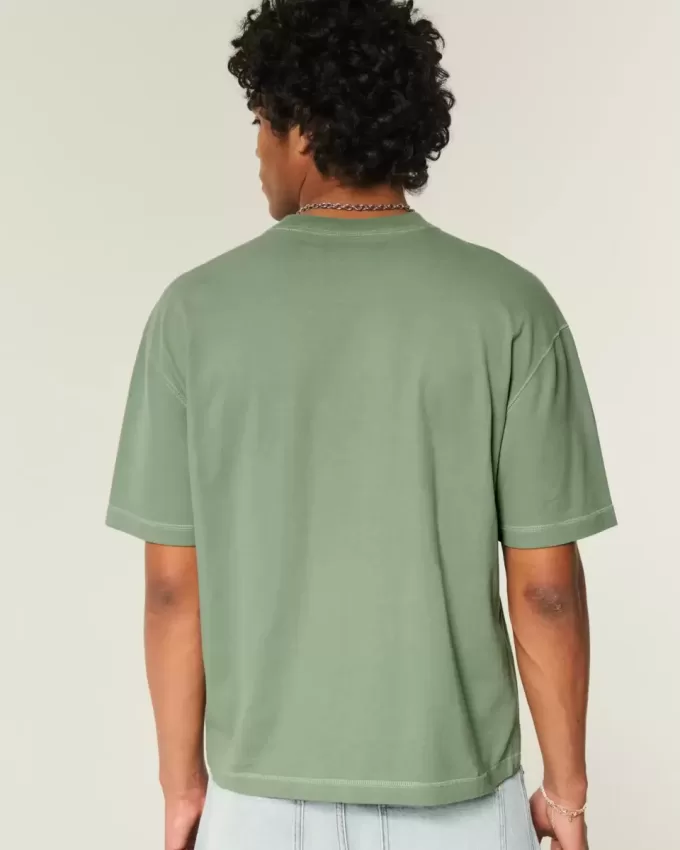 Boxy Crop Heavyweight Washed Crew T-shirt Boxy Crop Heavyweight Washed Crew T-shirt