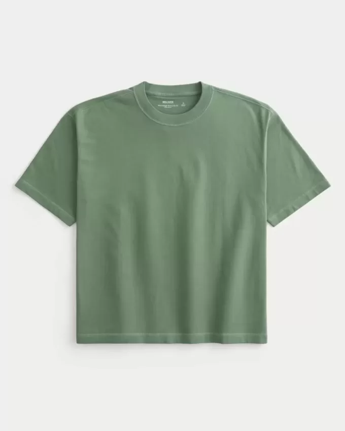 Boxy Crop Heavyweight Washed Crew T-shirt Boxy Crop Heavyweight Washed Crew T-shirt