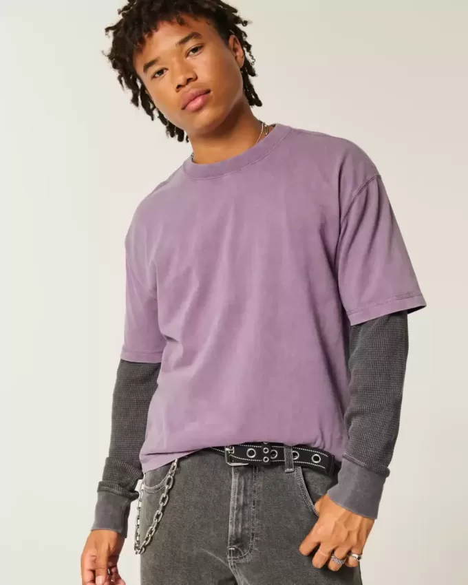 Boxy Crop Heavyweight Washed Crew T-shirt Boxy Crop Heavyweight Washed Crew T-shirt