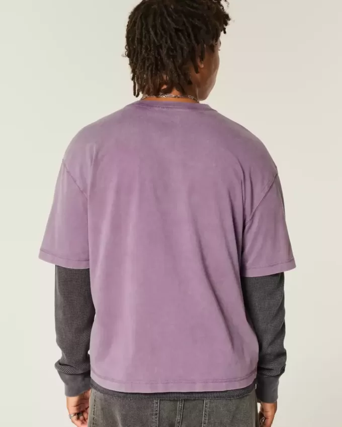Boxy Crop Heavyweight Washed Crew T-shirt Boxy Crop Heavyweight Washed Crew T-shirt
