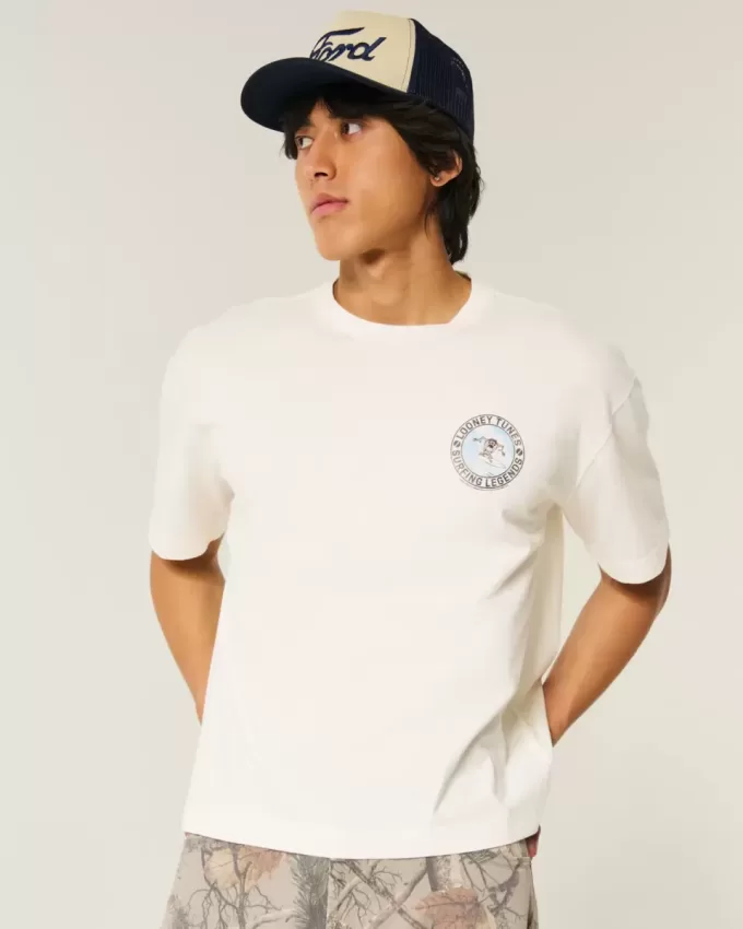 Boxy Crop Looney Tunes Taz grafisk t-shirt