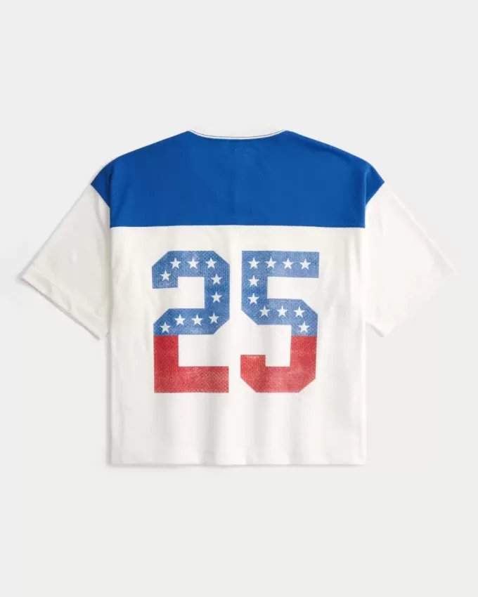 Boxy Crop Number Grafisk Jersey Boxy Crop Number Grafisk Jersey