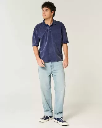 Boxy Crop Washed Polo