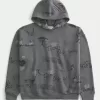 Boxy Graffiti grafisk hoodie
