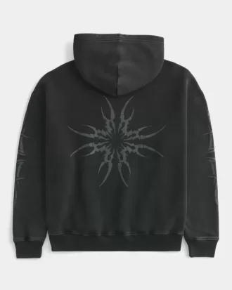 Boxy grafisk hoodie