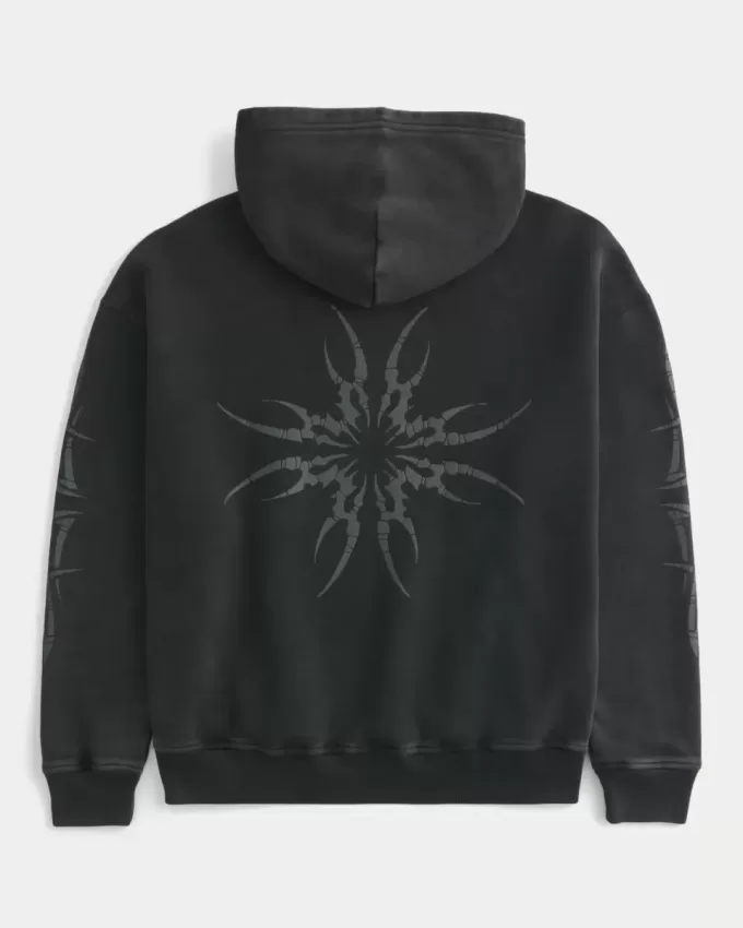 Boxy grafisk hoodie
