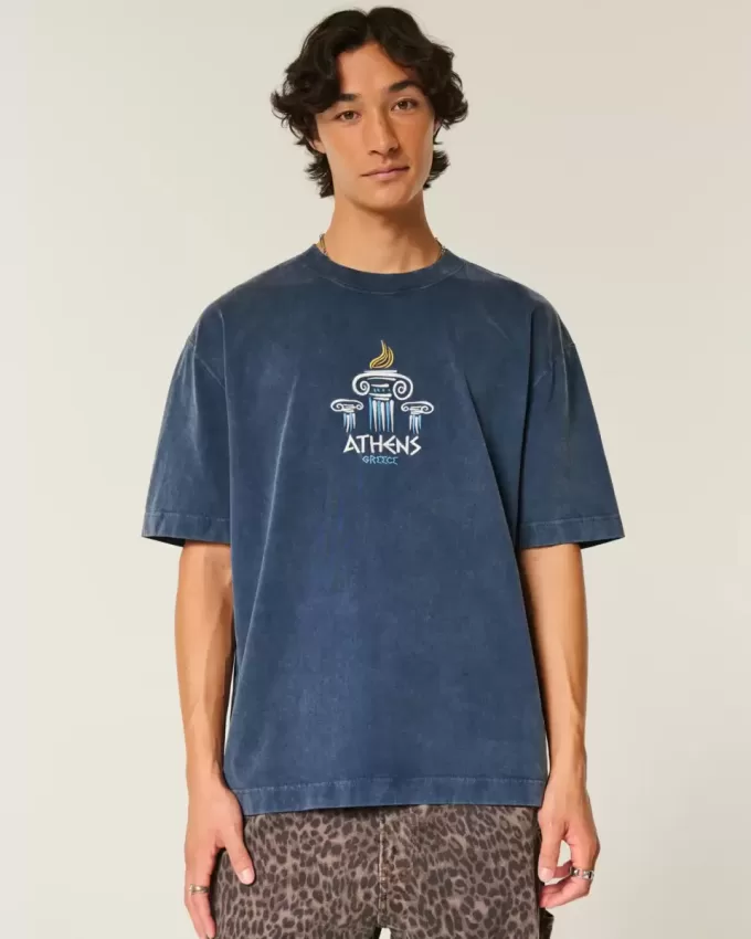 Boxy Heavyweight Athens grafisk t-shirt Boxy Heavyweight Athens grafisk t-shirt