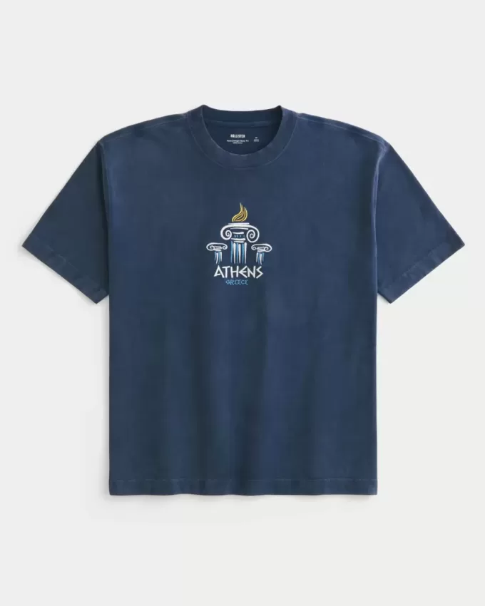Boxy Heavyweight Athens grafisk t-shirt Boxy Heavyweight Athens grafisk t-shirt