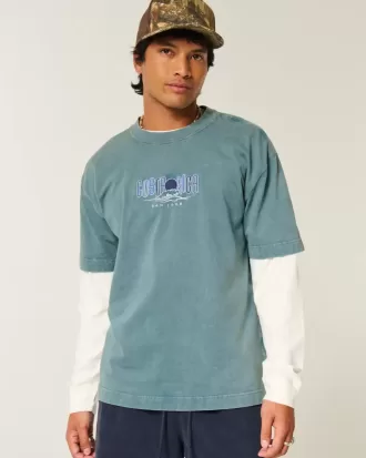 Boxy Heavyweight Costa Rica grafisk t-shirt