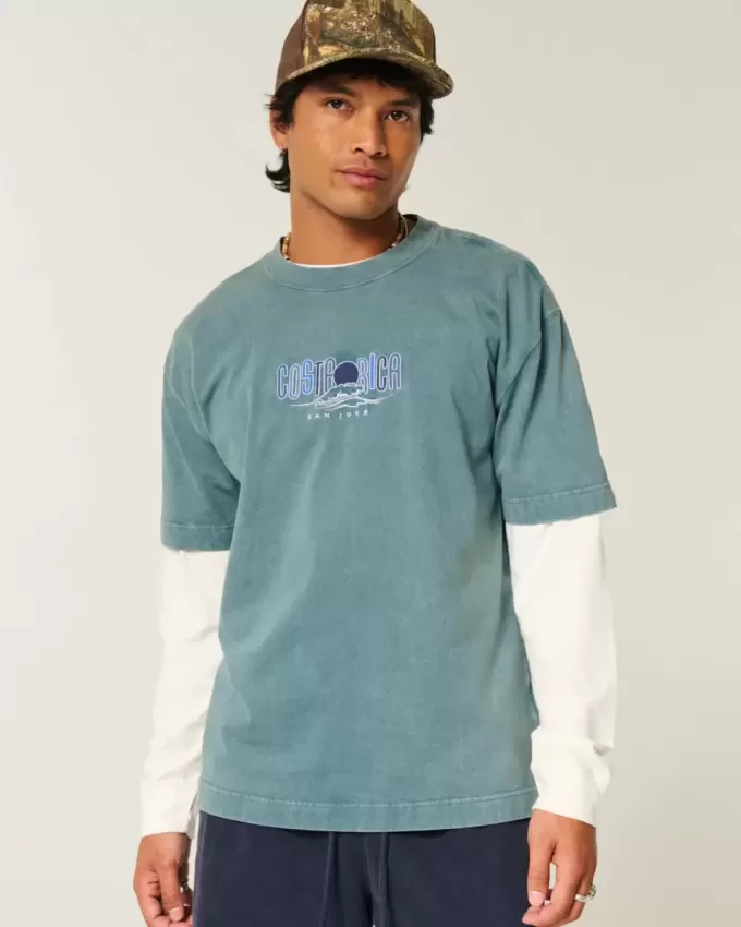 Boxy Heavyweight Costa Rica grafisk t-shirt Boxy Heavyweight Costa Rica grafisk t-shirt