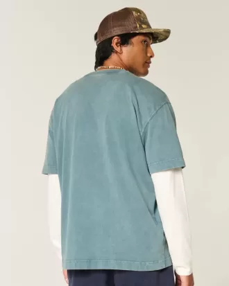 Boxy Heavyweight Costa Rica grafisk t-shirt