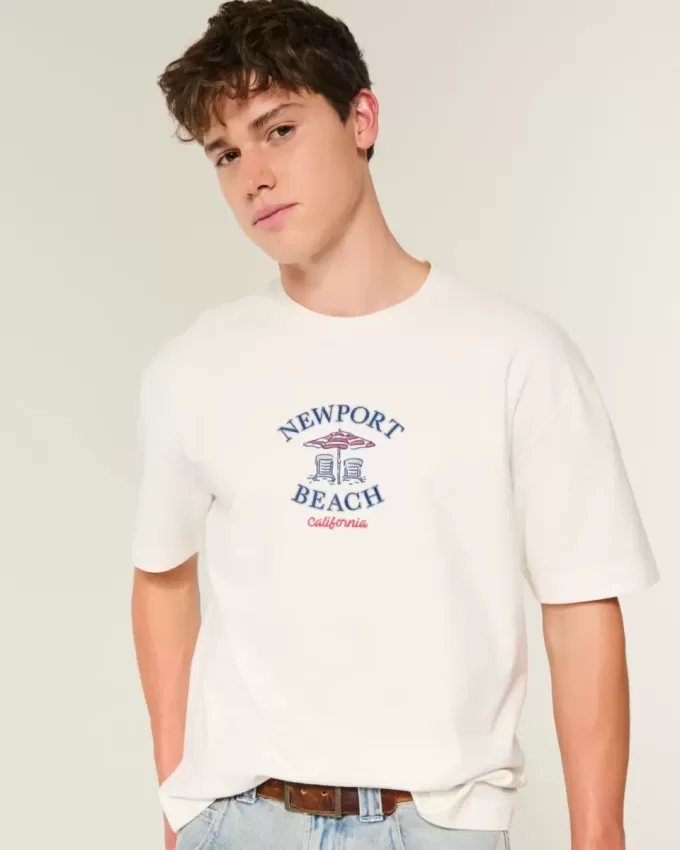 Boxy Heavyweight Newport Beach grafisk t-shirt Boxy Heavyweight Newport Beach grafisk t-shirt