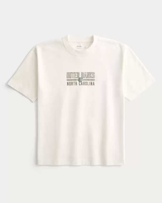 Boxy Heavyweight Outer Banks grafisk t-shirt Boxy Heavyweight Outer Banks grafisk t-shirt