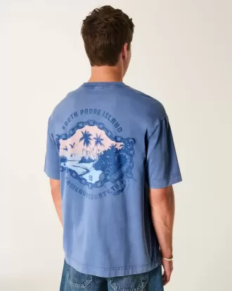 Boxy Heavyweight South Padre Island grafisk t-shirt