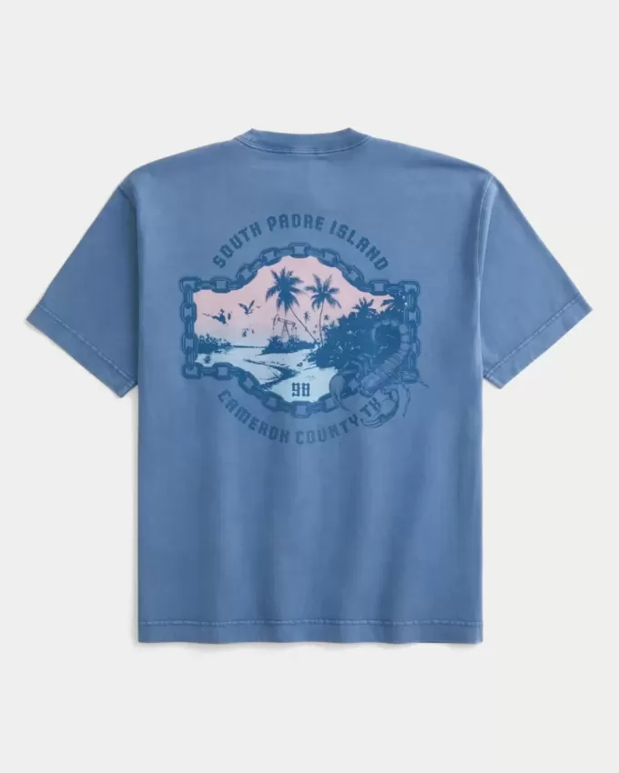 Boxy Heavyweight South Padre Island grafisk t-shirt Boxy Heavyweight South Padre Island grafisk t-shirt