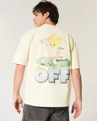 Boxy Heavyweight Tweety Golf Grafisk T-shirt