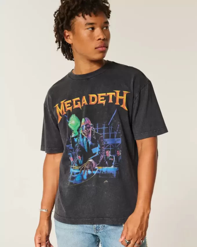 Boxy Megadeth Tour grafisk t-shirt Boxy Megadeth Tour grafisk t-shirt