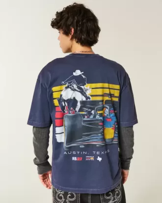 Boxy Oracle Red Bull Racing grafisk t-shirt