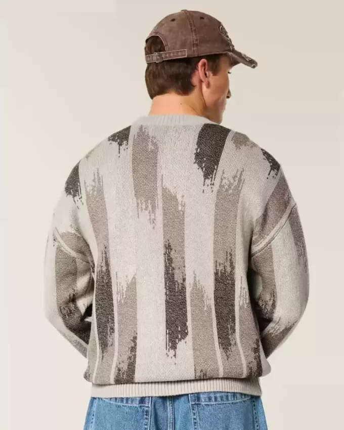Boxy Pattern Crew Sweater Boxy Pattern Crew Sweater