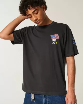 Boxy Snoopy USA grafisk t-shirt