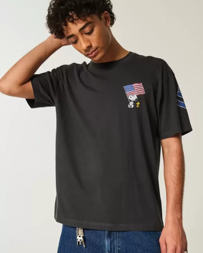 Boxy Snoopy USA grafisk t-shirt Boxy Snoopy USA grafisk t-shirt