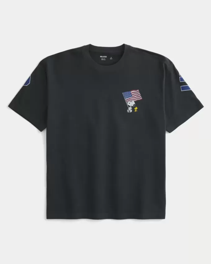 Boxy Snoopy USA grafisk t-shirt Boxy Snoopy USA grafisk t-shirt